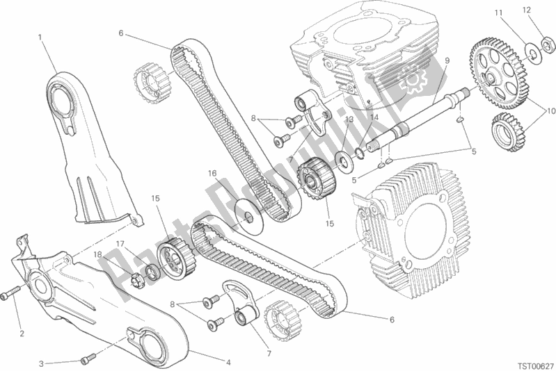 All parts for the Timing System of the Ducati Scrambler Desert Sled Thailand USA 803 2020